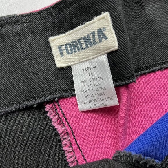 Vintage 90s Forenza Pieced Patchwork Colorblock Denim Hip Hop Skirt NWT Size 14 - Picture 3 of 4